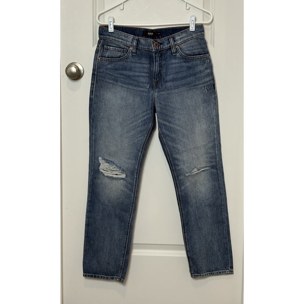 Hudson Jessi Boyfriend Jeans Womens 26 Cropped Distressed Blue NWT